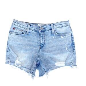 HUDSON Women's Blue Distressed Denim Jean Shorts